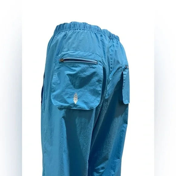 Free People Movement Pant Womens Fly By Night Drawstring Wavy Blue Hiking Small - Picture 8 of 13